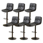 Bucket Adjustable Height Dining Stool Industrial Indoor Counter-height Stool with Swivel Gloss Black 6 Piece Set Clearhalo 'Bar Furniture' 'Bar Stools' 'bar_stools' 'furn' 'furn_bar_stools' 'Furniture' 'Kitchen & Dining Furniture' 5562163