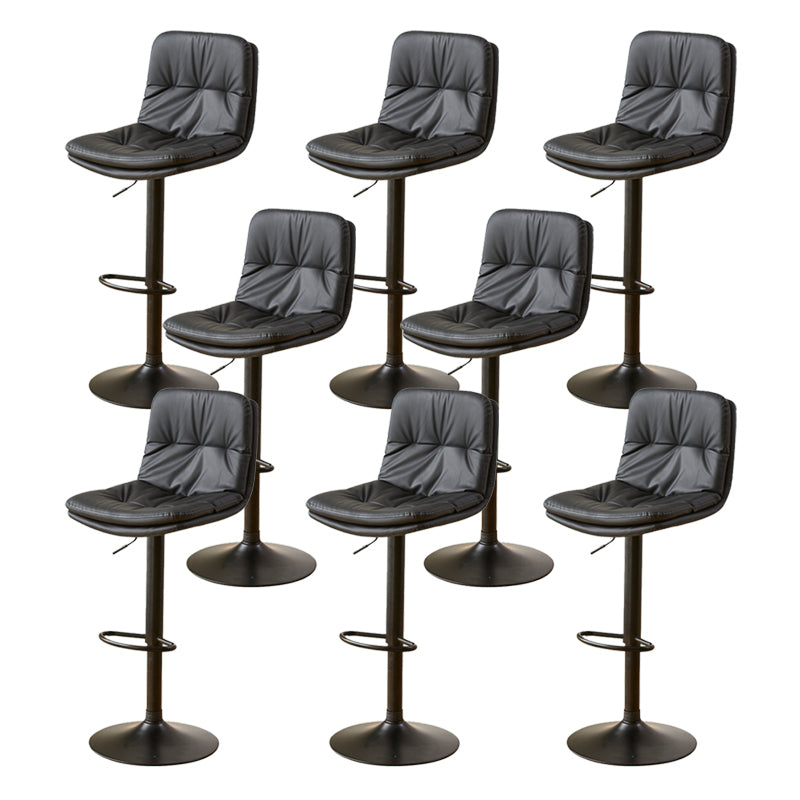 Bucket Adjustable Height Dining Stool Industrial Indoor Counter-height Stool with Swivel Gloss Black 8 Piece Set Clearhalo 'Bar Furniture' 'Bar Stools' 'bar_stools' 'furn' 'furn_bar_stools' 'Furniture' 'Kitchen & Dining Furniture' 5562164