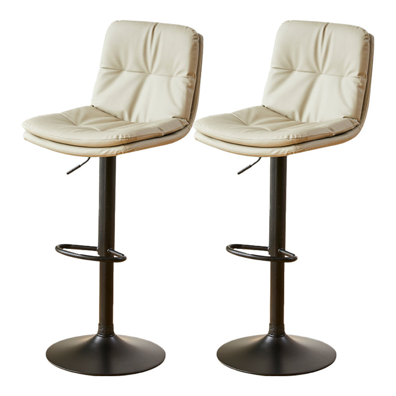 Bucket Adjustable Height Dining Stool Industrial Indoor Counter-height Stool with Swivel Beige 2 Piece Set Clearhalo 'Bar Furniture' 'Bar Stools' 'bar_stools' 'furn' 'furn_bar_stools' 'Furniture' 'Kitchen & Dining Furniture' 5562165