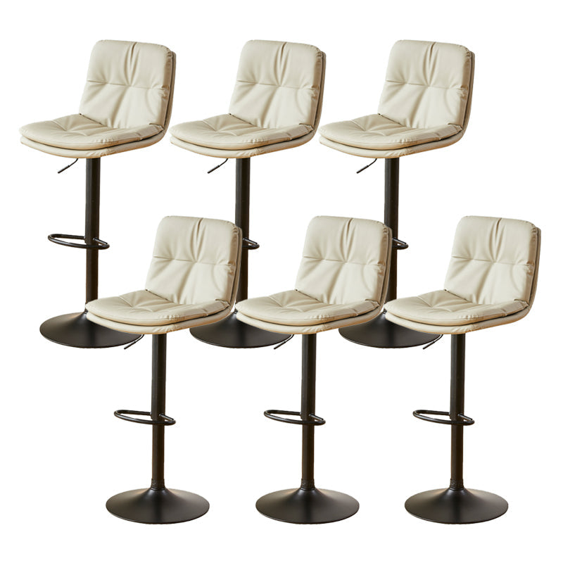 Bucket Adjustable Height Dining Stool Industrial Indoor Counter-height Stool with Swivel Beige 6 Piece Set Clearhalo 'Bar Furniture' 'Bar Stools' 'bar_stools' 'furn' 'furn_bar_stools' 'Furniture' 'Kitchen & Dining Furniture' 5562167