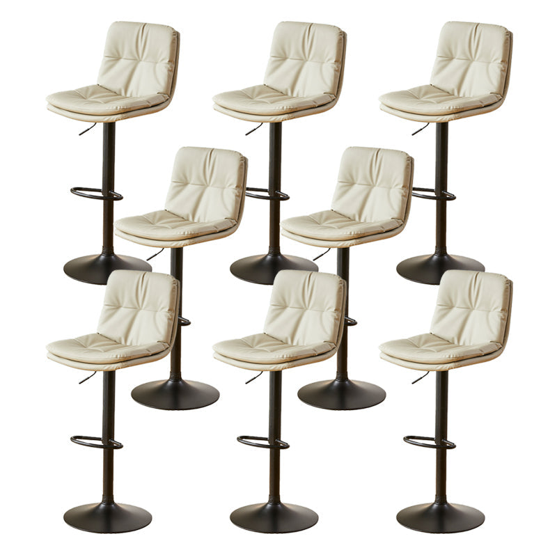 Bucket Adjustable Height Dining Stool Industrial Indoor Counter-height Stool with Swivel Beige 8 Piece Set Clearhalo 'Bar Furniture' 'Bar Stools' 'bar_stools' 'furn' 'furn_bar_stools' 'Furniture' 'Kitchen & Dining Furniture' 5562168