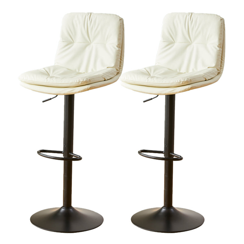 Bucket Adjustable Height Dining Stool Industrial Indoor Counter-height Stool with Swivel Off-White 2 Piece Set Clearhalo 'Bar Furniture' 'Bar Stools' 'bar_stools' 'furn' 'furn_bar_stools' 'Furniture' 'Kitchen & Dining Furniture' 5562169