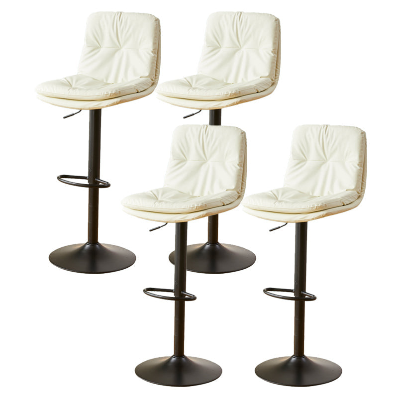 Bucket Adjustable Height Dining Stool Industrial Indoor Counter-height Stool with Swivel Off-White 4 Piece Set Clearhalo 'Bar Furniture' 'Bar Stools' 'bar_stools' 'furn' 'furn_bar_stools' 'Furniture' 'Kitchen & Dining Furniture' 5562170