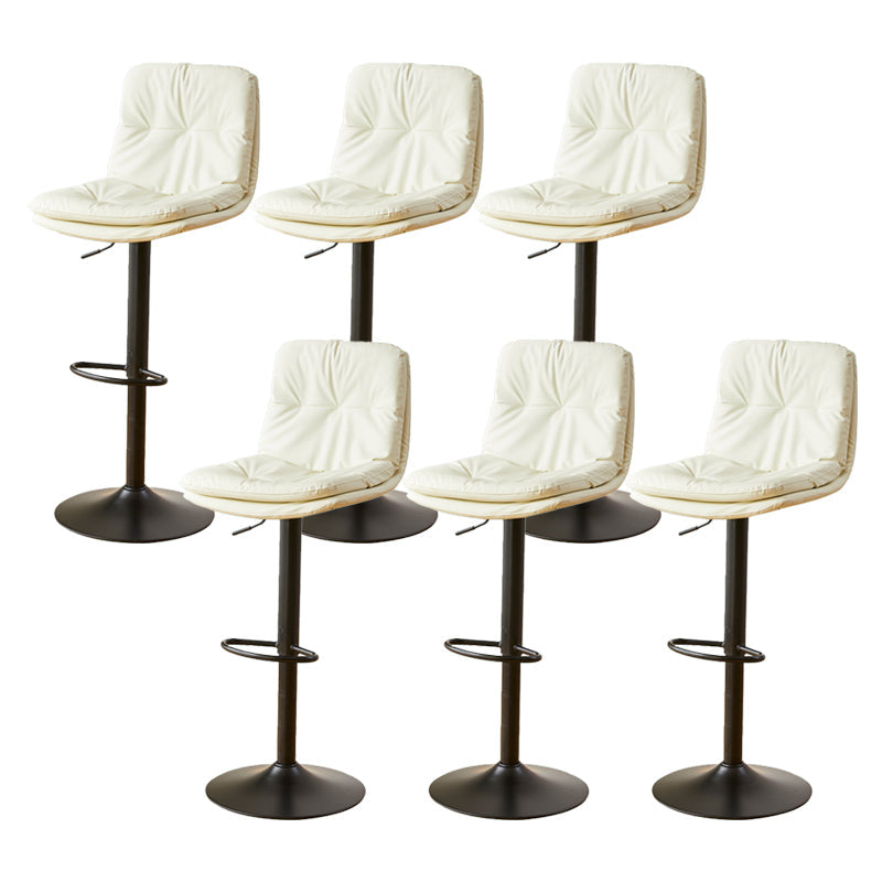 Bucket Adjustable Height Dining Stool Industrial Indoor Counter-height Stool with Swivel Off-White 6 Piece Set Clearhalo 'Bar Furniture' 'Bar Stools' 'bar_stools' 'furn' 'furn_bar_stools' 'Furniture' 'Kitchen & Dining Furniture' 5562171