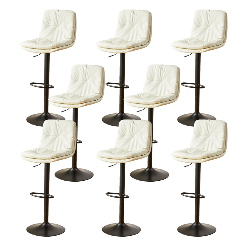 Bucket Adjustable Height Dining Stool Industrial Indoor Counter-height Stool with Swivel Off-White 8 Piece Set Clearhalo 'Bar Furniture' 'Bar Stools' 'bar_stools' 'furn' 'furn_bar_stools' 'Furniture' 'Kitchen & Dining Furniture' 5562172