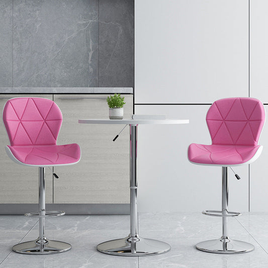 マット仕上げのモダンなメタルバースツールフェイクレザーカウンタースツール