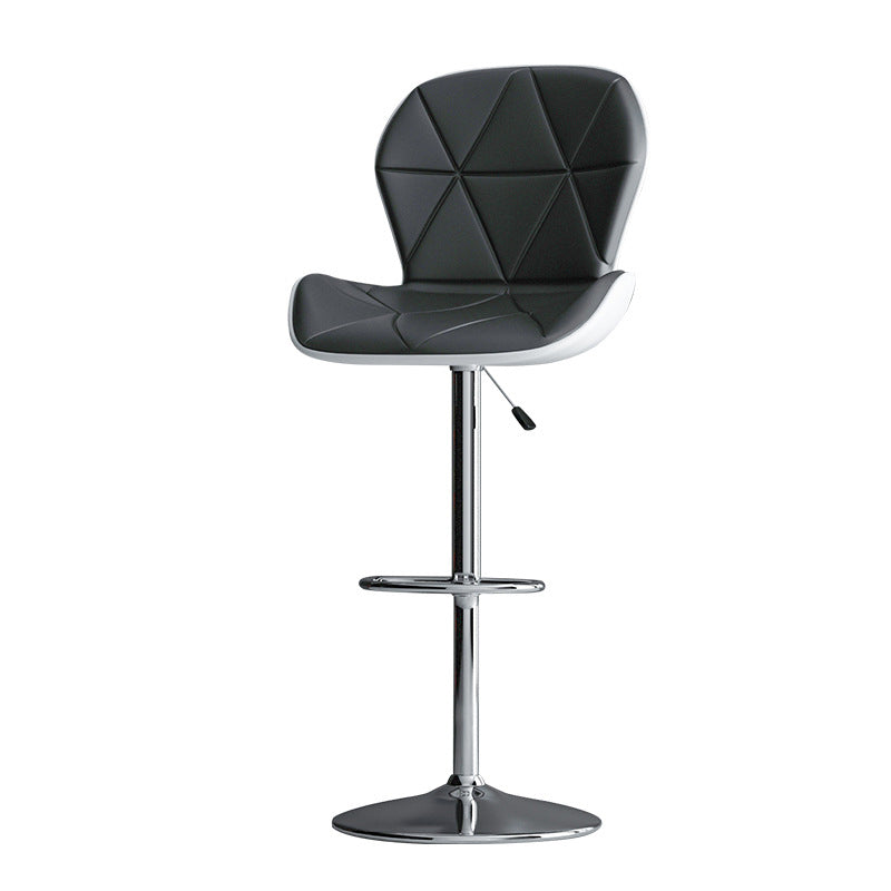 Moderne metalen barkruk van kunstleer met matte afwerking