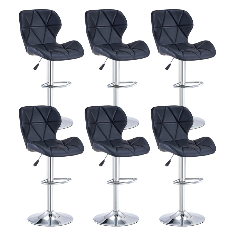 Moderne metalen barkruk van kunstleer met matte afwerking