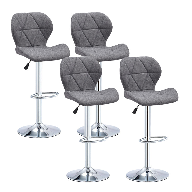 Moderne metalen barkruk van kunstleer met matte afwerking