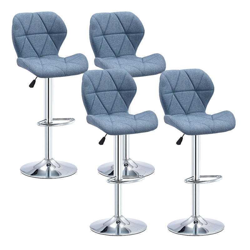 Moderne metalen barkruk van kunstleer met matte afwerking