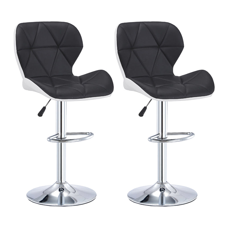 Moderne metalen barkruk van kunstleer met matte afwerking
