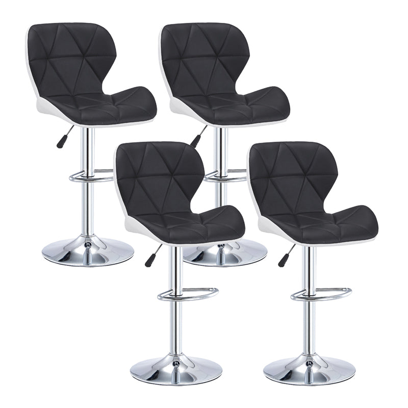 Moderne metalen barkruk van kunstleer met matte afwerking