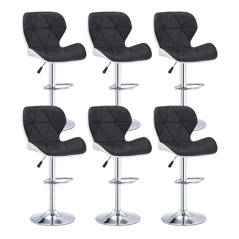 Moderne metalen barkruk van kunstleer met matte afwerking
