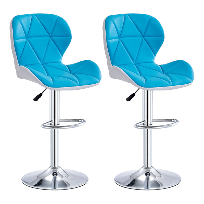 Moderne metalen barkruk van kunstleer met matte afwerking