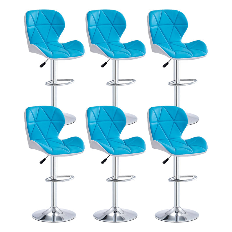 Moderne metalen barkruk van kunstleer met matte afwerking