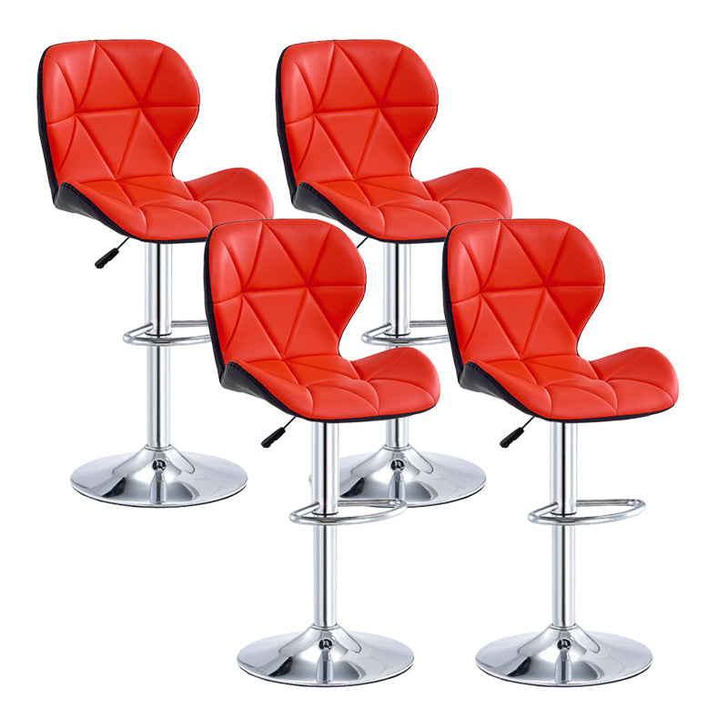 Moderne metalen barkruk van kunstleer met matte afwerking