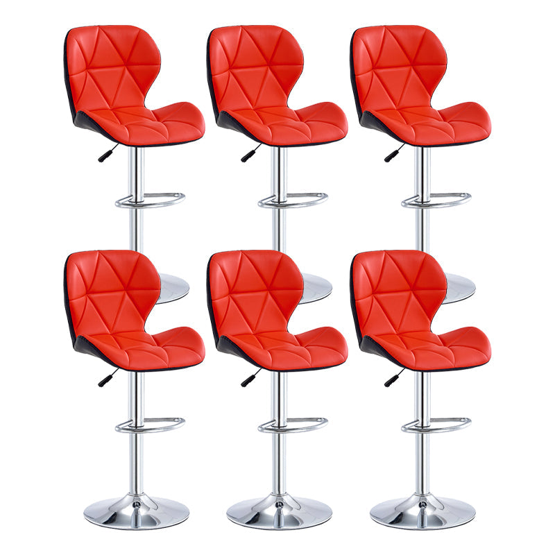 Moderne metalen barkruk van kunstleer met matte afwerking