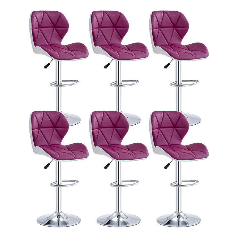 Moderne metalen barkruk van kunstleer met matte afwerking