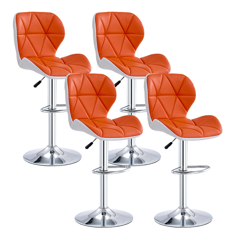 Moderne metalen barkruk van kunstleer met matte afwerking