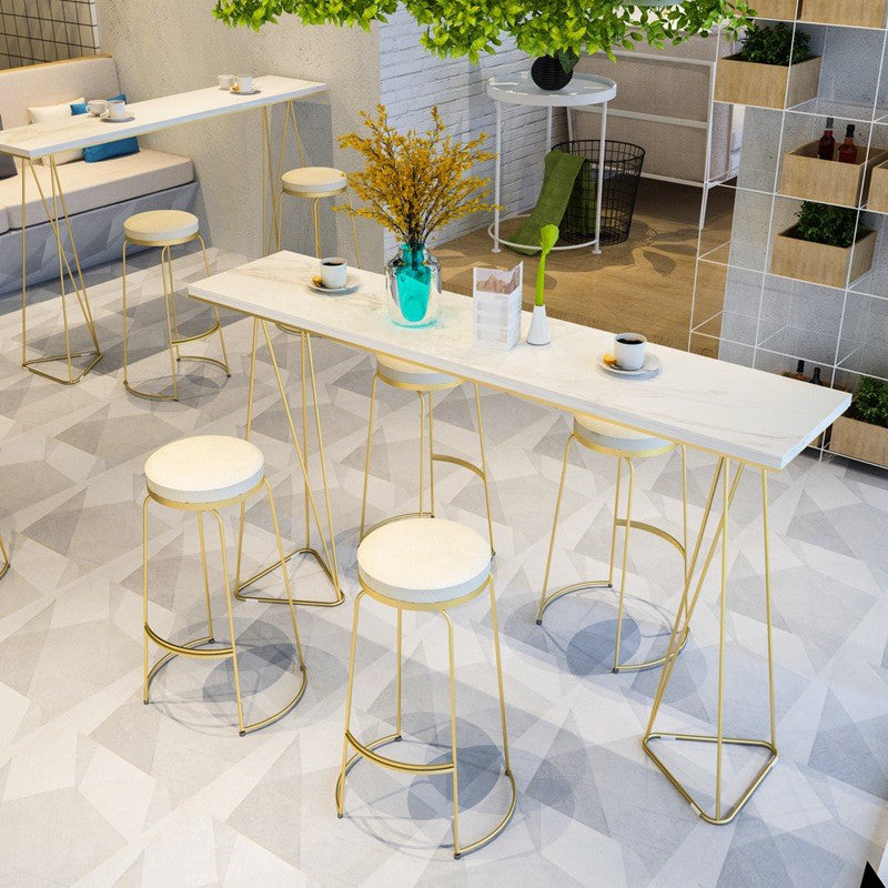 Double Pedestal Counter Set 1/2/3 Pieces Glam Rectangle Bar Pub Table Set Clearhalo 'Bar Furniture' 'furn' 'furn_home_bar_bar_sets' 'Furniture' 'Home Bars & Bar Sets' 'home_bar_bar_sets' 'Kitchen & Dining Furniture' 5562398