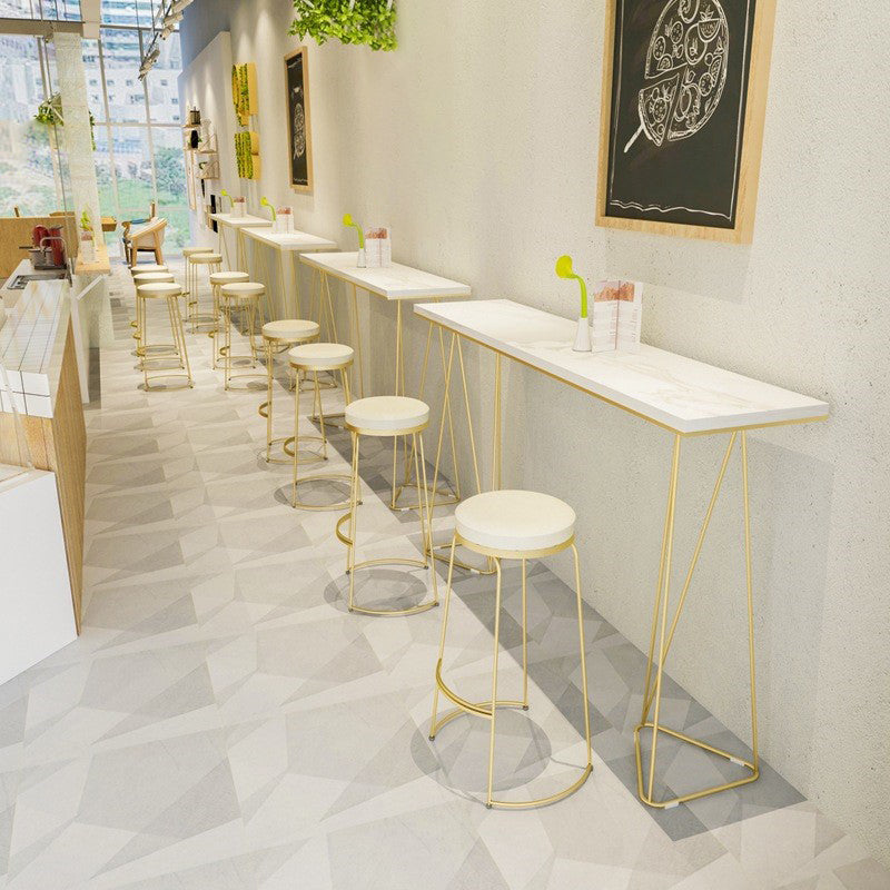 Double Pedestal Counter Set 1/2/3 Pieces Glam Rectangle Bar Pub Table Set Clearhalo 'Bar Furniture' 'furn' 'furn_home_bar_bar_sets' 'Furniture' 'Home Bars & Bar Sets' 'home_bar_bar_sets' 'Kitchen & Dining Furniture' 5562403