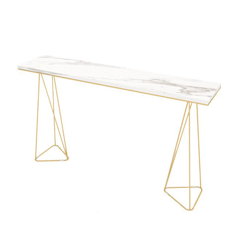 Double Pedestal Counter Set 1/2/3 Pieces Glam Rectangle Bar Pub Table Set White 79"L x 16"W Clearhalo 'Bar Furniture' 'furn' 'furn_home_bar_bar_sets' 'Furniture' 'Home Bars & Bar Sets' 'home_bar_bar_sets' 'Kitchen & Dining Furniture' 5562404