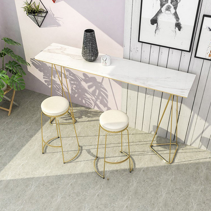 Double Pedestal Counter Set 1/2/3 Pieces Glam Rectangle Bar Pub Table Set Clearhalo 'Bar Furniture' 'furn' 'furn_home_bar_bar_sets' 'Furniture' 'Home Bars & Bar Sets' 'home_bar_bar_sets' 'Kitchen & Dining Furniture' 5562414