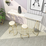 Double Pedestal Counter Set 1/2/3 Pieces Glam Rectangle Bar Pub Table Set Clearhalo 'Bar Furniture' 'furn' 'furn_home_bar_bar_sets' 'Furniture' 'Home Bars & Bar Sets' 'home_bar_bar_sets' 'Kitchen & Dining Furniture' 5562414