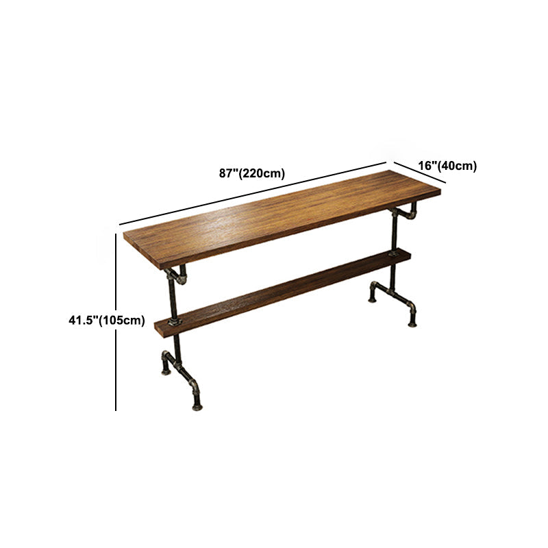 Mesa de barra de madera maciza rectángulo industrial Juego de mesa 1/4/7 piezas de mostrador con taburetes altos
