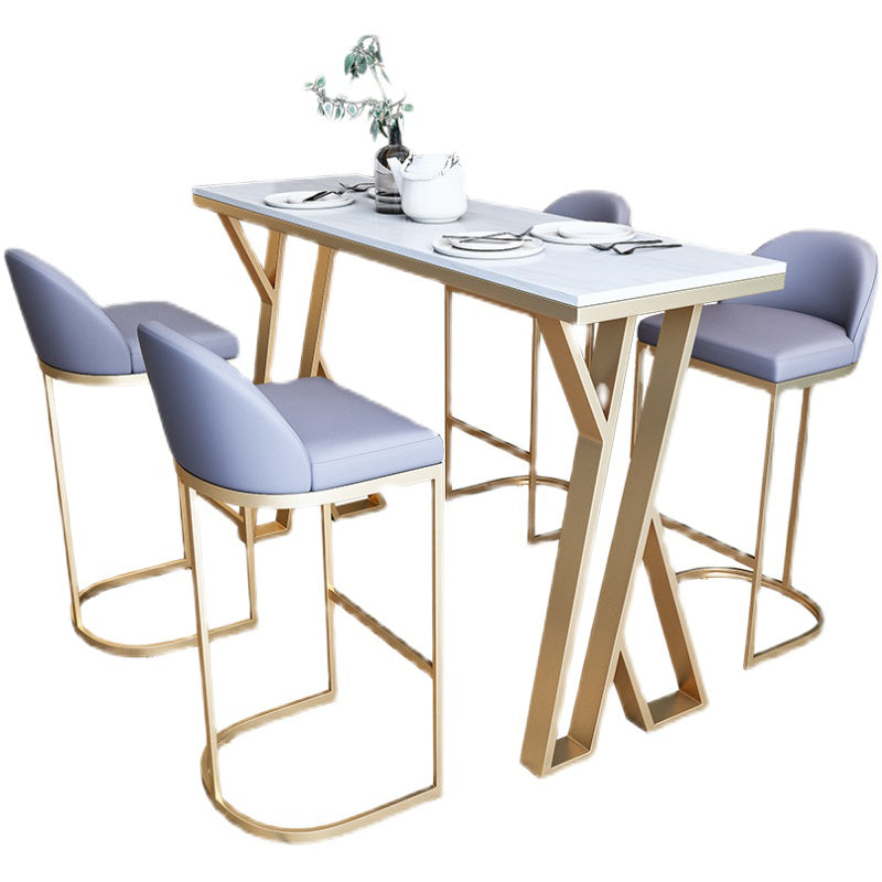 Set di altezza da banco glam interno 1/2/3/5/7 pezzi set di pub top in pietra bianca rettangolo