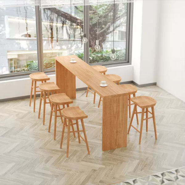 Mesa de mesa de barra de madera sólida rectangular moderno 1/2/5/9 Piezas Table de mostrador con taburetes altos