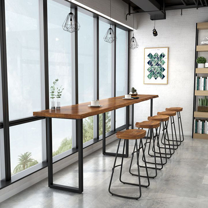 Modern Rectangle Solid Wood Bar Table Set 1/5/6 Pieces Counter Table with Backless Stools Clearhalo 'Bar Furniture' 'furn' 'furn_home_bar_bar_sets' 'Furniture' 'Home Bars & Bar Sets' 'home_bar_bar_sets' 'Kitchen & Dining Furniture' 5562512