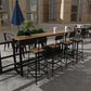 Industrial Bar Table Set 1/2/5 Pcs Rectangular Bar Table and Stools Clearhalo 'Bar Furniture' 'furn' 'furn_home_bar_bar_sets' 'Furniture' 'Home Bars & Bar Sets' 'home_bar_bar_sets' 'Kitchen & Dining Furniture' 5562622