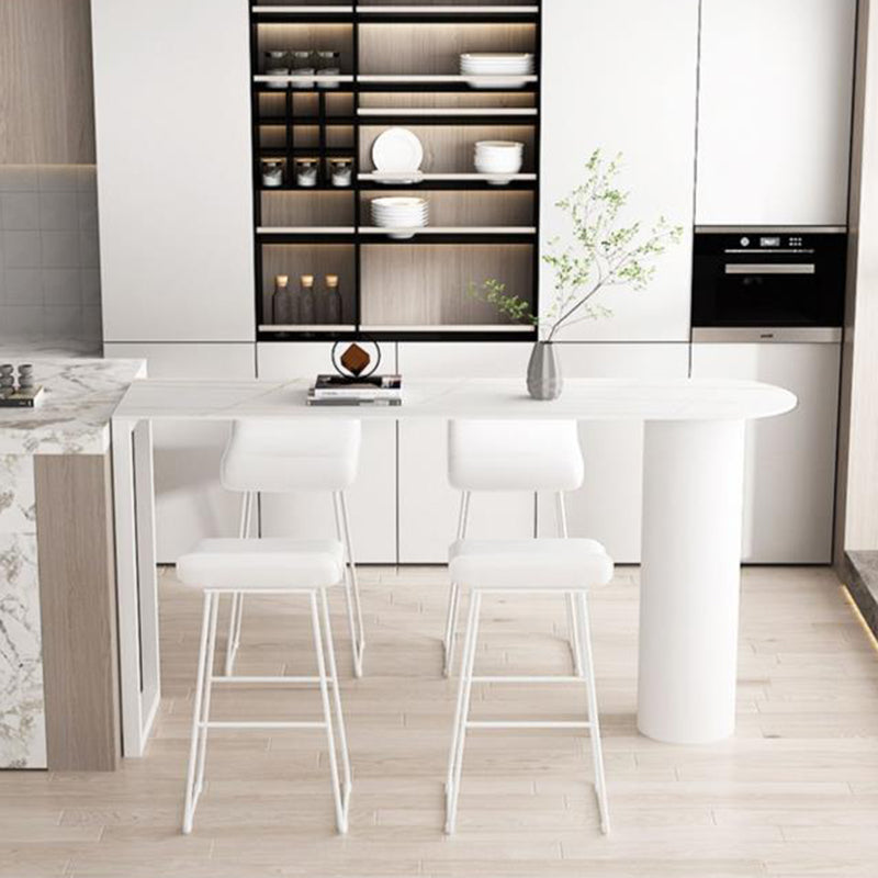 Modern de altura del mostrador 1/2/3 PCS Mesa de barra de comedor de piedra sinterizada con taburetes de espalda baja