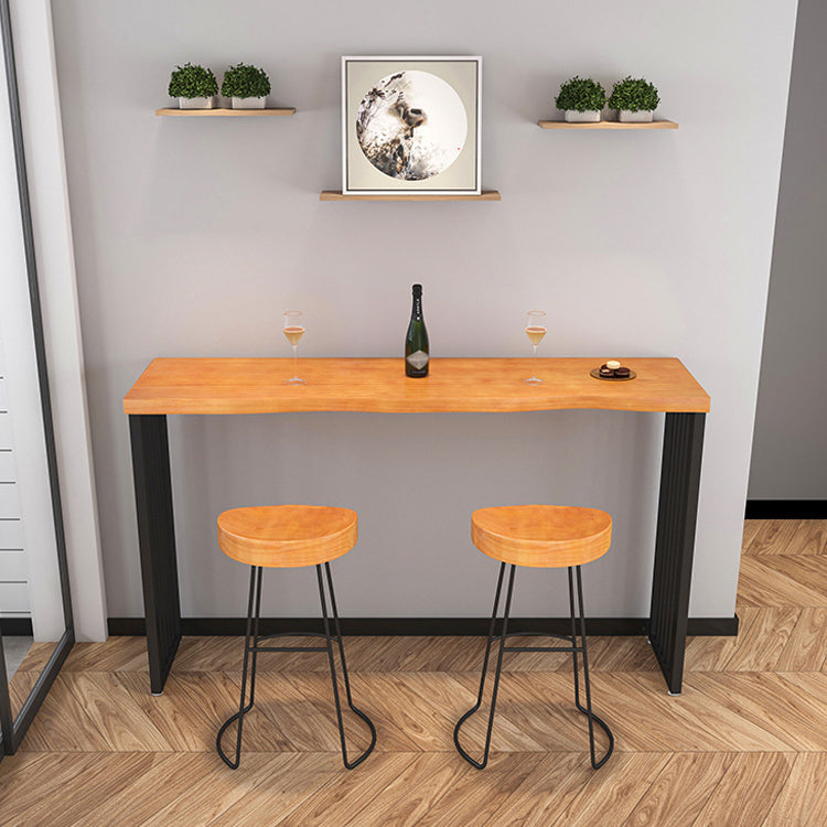 Juego de mesa de barra de madera maciza rectángulo industrial 1/2/3/4/5/7 Table de mostrador de piezas con heces