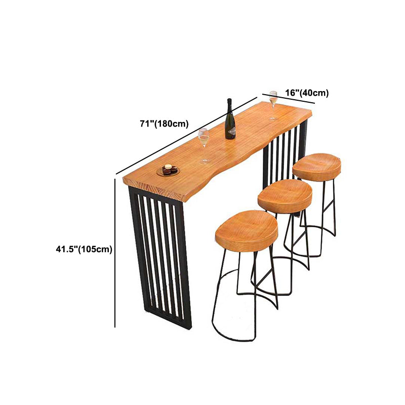 Juego de mesa de barra de madera maciza rectángulo industrial 1/2/3/4/5/7 Table de mostrador de piezas con heces