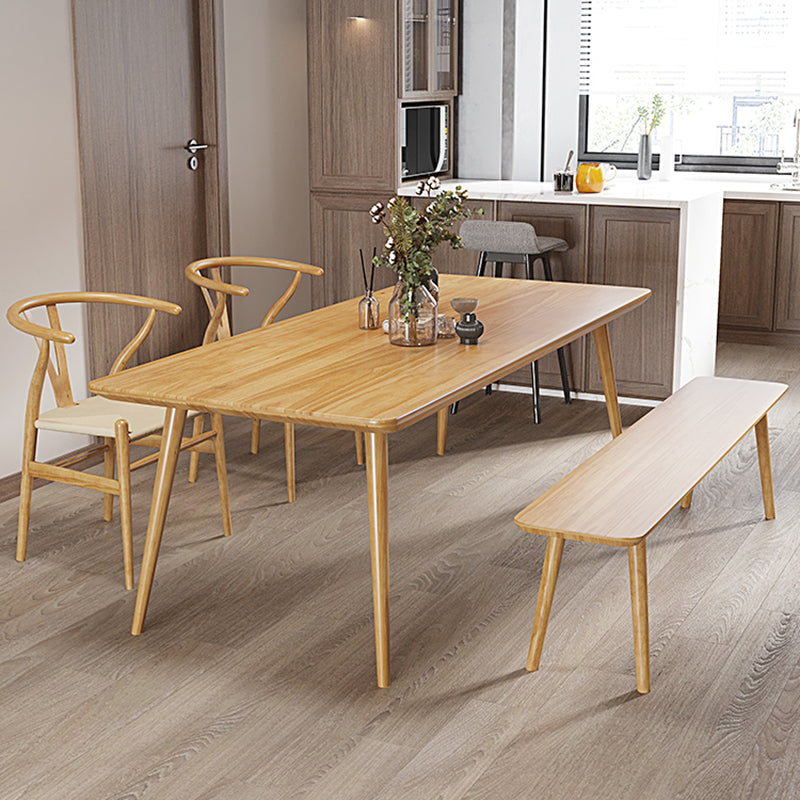Rectangle 1/4/5 Pieces Dining Set Solid Wood Legs Dining Furniture Set 4 Pieces: Table, 2 Chairs, 1 Wood Stool Clearhalo 'Dining Room Sets' 'Dining Tables & Seating' 'dining_room_set' 'furn' 'furn_dining_room_set' 'Furniture' 'Kitchen & Dining Furniture' 5562705