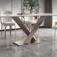 Modern Style Sintered Stone Dining Table Set Rectangle 1/4/5/7 Pieces Dining Set