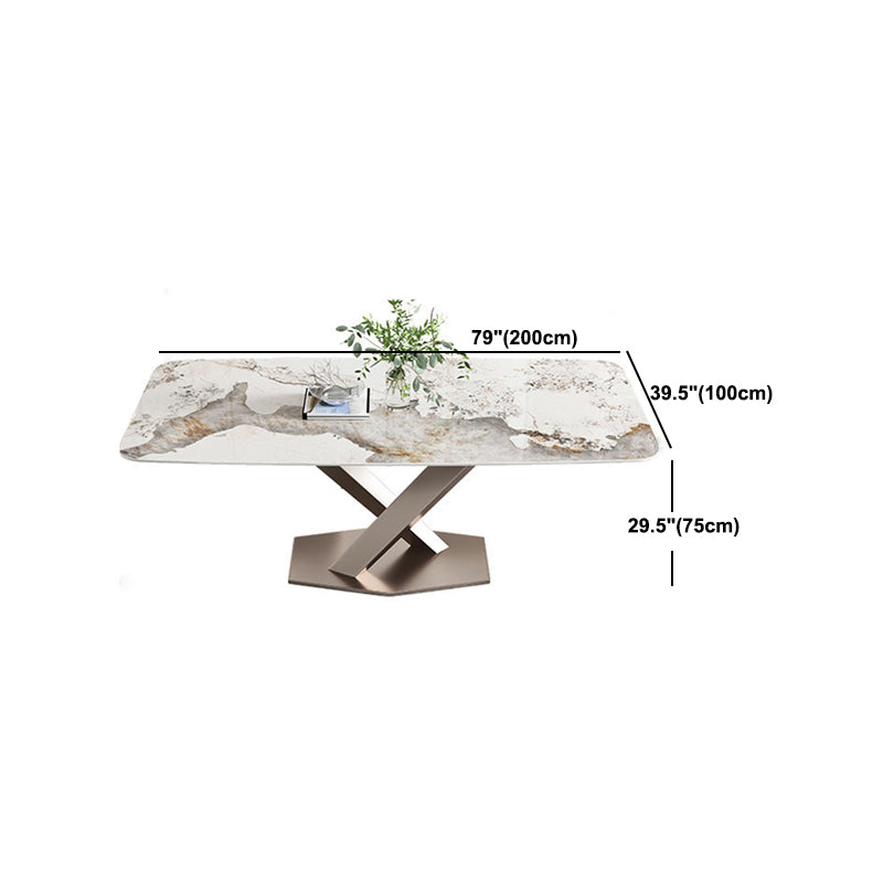 Modern Style Sintered Stone Dining Table Set Rectangle 1/4/5/7 Pieces Dining Set