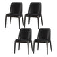 Designer 1/4/5/7 Pieces Dining Set Rectangular Double Pedestal Dinette Set with Stone Top 4 Black Chairs Clearhalo 'Dining Room Sets' 'Dining Tables & Seating' 'dining_room_set' 'furn' 'furn_dining_room_set' 'Furniture' 'Kitchen & Dining Furniture' 5562749
