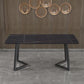 Designer 1/4/5/7 Pieces Dining Set Rectangular Double Pedestal Dinette Set with Stone Top Clearhalo 'Dining Room Sets' 'Dining Tables & Seating' 'dining_room_set' 'furn' 'furn_dining_room_set' 'Furniture' 'Kitchen & Dining Furniture' 5562753