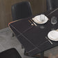 Designer 1/4/5/7 Pieces Dining Set Rectangular Double Pedestal Dinette Set with Stone Top Clearhalo 'Dining Room Sets' 'Dining Tables & Seating' 'dining_room_set' 'furn' 'furn_dining_room_set' 'Furniture' 'Kitchen & Dining Furniture' 5562757