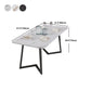 Designer 1/4/5/7 Pieces Dining Set Rectangular Double Pedestal Dinette Set with Stone Top Clearhalo 'Dining Room Sets' 'Dining Tables & Seating' 'dining_room_set' 'furn' 'furn_dining_room_set' 'Furniture' 'Kitchen & Dining Furniture' 5562765