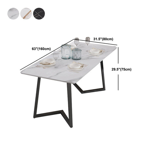 Designer 1/4/5/7 pezzi set da pranzo set rettangolare a doppio piedistallo con top in pietra