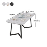 Designer 1/4/5/7 pezzi set da pranzo set rettangolare a doppio piedistallo con top in pietra