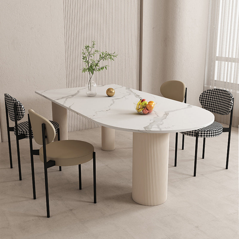 Modern Style Sintered Stone Dining Table Set 1/4/5 Pieces Dining Set for Home Use Clearhalo 'Dining Room Sets' 'Dining Tables & Seating' 'dining_room_set' 'furn' 'furn_dining_room_set' 'Furniture' 'Kitchen & Dining Furniture' 5562776