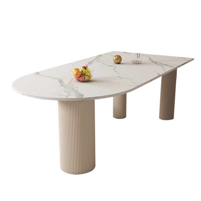 Modern Style Sintered Stone Dining Table Set 1/4/5 Pieces Dining Set for Home Use White 70.9"L x 35.4"W Clearhalo 'Dining Room Sets' 'Dining Tables & Seating' 'dining_room_set' 'furn' 'furn_dining_room_set' 'Furniture' 'Kitchen & Dining Furniture' 5562777