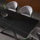 Modern Style Black Sintered Stone Dining Table Set Rectangle 1/4/5 Pieces Dining Set Clearhalo 'Dining Room Sets' 'Dining Tables & Seating' 'dining_room_set' 'furn' 'furn_dining_room_set' 'Furniture' 'Kitchen & Dining Furniture' 5562810