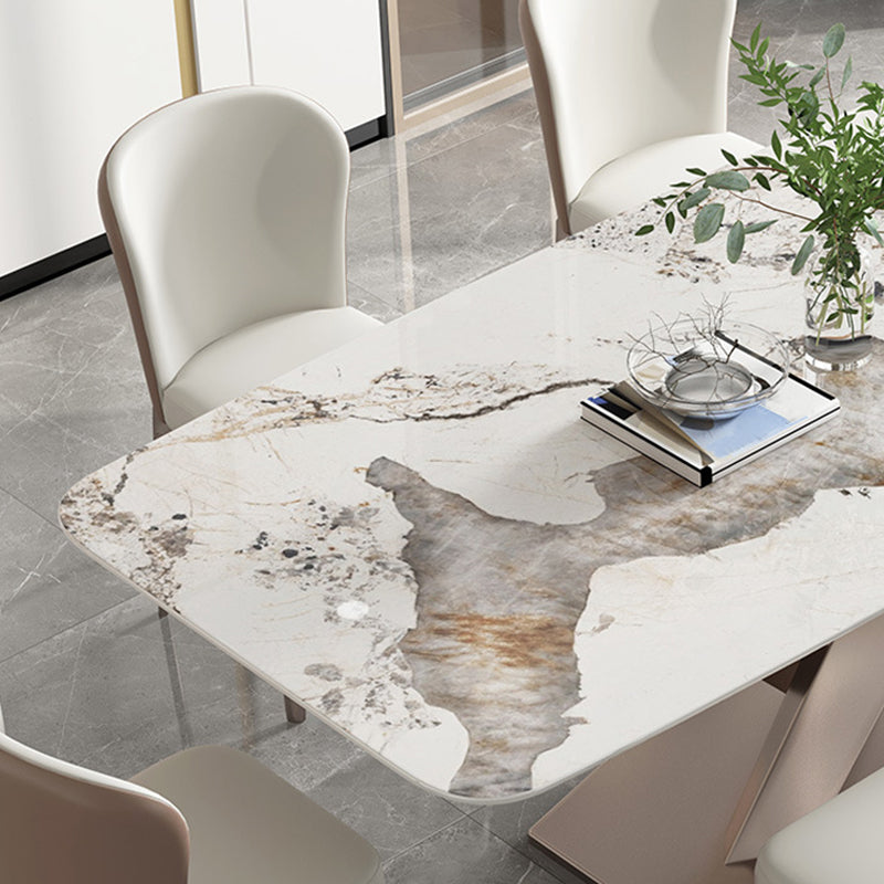 Modern Style Sintered Stone Dining Table Set 1/2/5/7 Pieces Dining Set for Home Use Clearhalo 'Dining Room Sets' 'Dining Tables & Seating' 'dining_room_set' 'furn' 'furn_dining_room_set' 'Furniture' 'Kitchen & Dining Furniture' 5562825