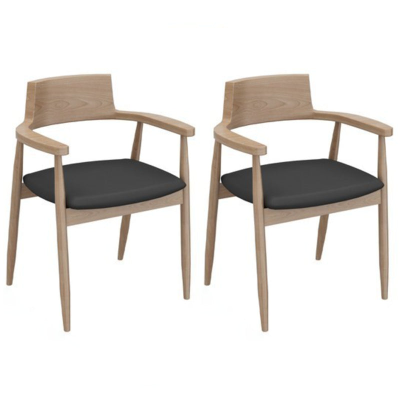 Modern 1/2/5/6/7 Pieces Dining Set Solid Wood Legs Dining Furniture Items in Natural 2 Black Chairs Clearhalo 'Dining Room Sets' 'Dining Tables & Seating' 'dining_room_set' 'furn' 'furn_dining_room_set' 'Furniture' 'Kitchen & Dining Furniture' 5562835